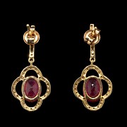 Pendientes en oro rosa de 18 k y 62 diamantes