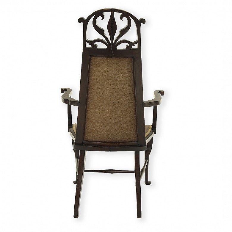 Art Nouveau carved wood armchair, 20th century