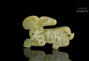 Carved jade rabbit plaque, Western Zhou Dynasty