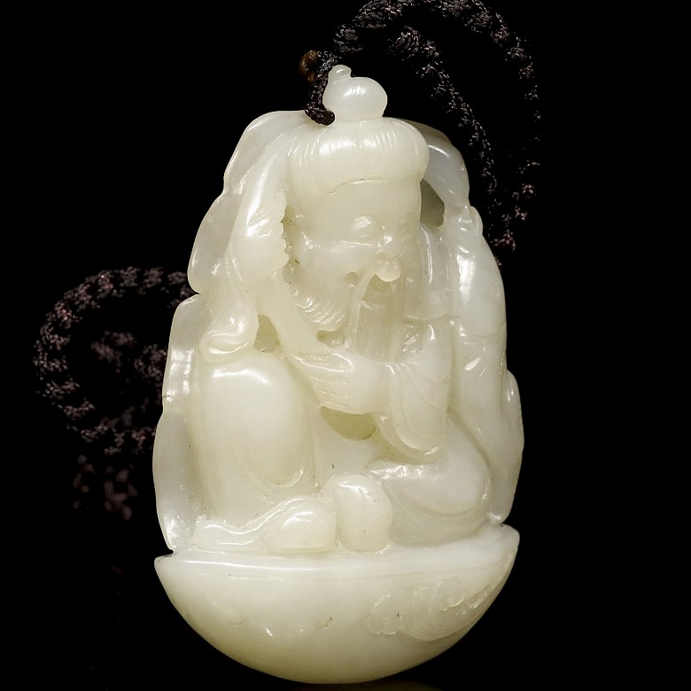 White jade ‘Fisherman’ pendant, Qing dynasty - 2