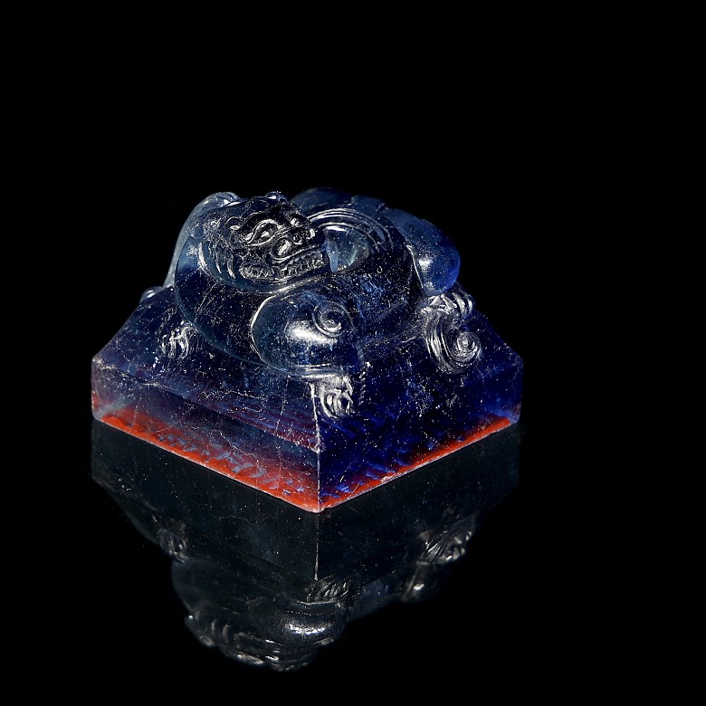 Small aquamarine ‘Dragon’ seal, Qing dynasty