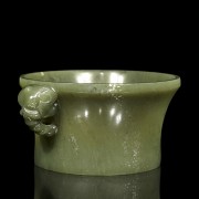 Green jade bowl, 20th Century - 20th Century