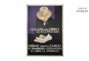 Federico Ribas Montenegro (1890 - 1952) Panel publicitario. Semana del libro Madrid, 1931.