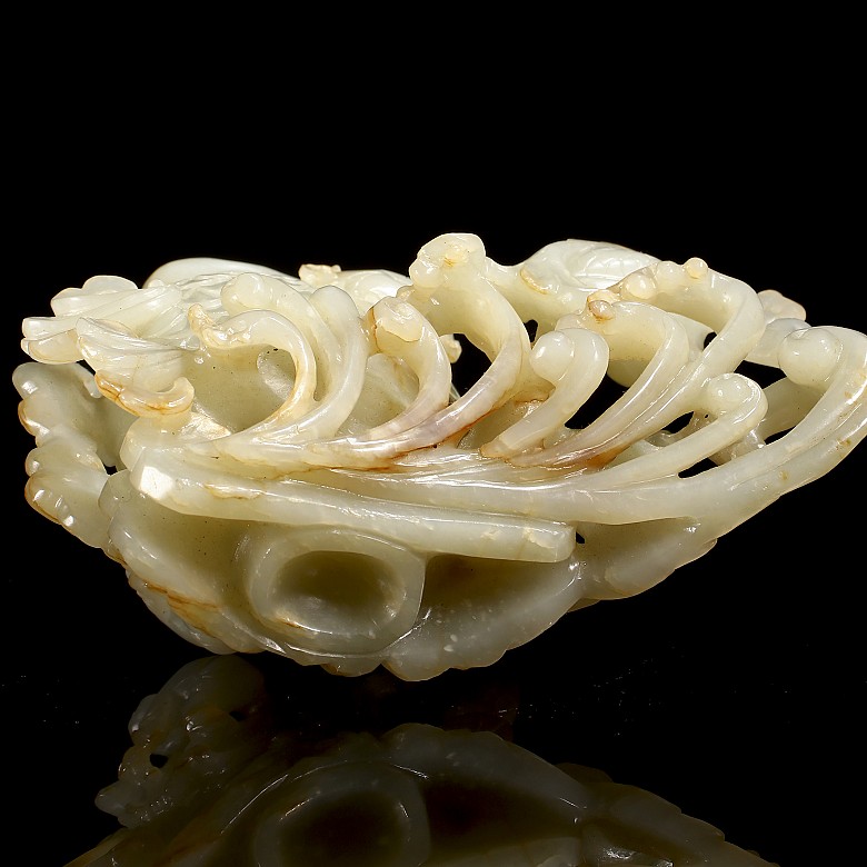 Hetian jade figurine ‘Fish, children and lotuses’, Qing dynasty