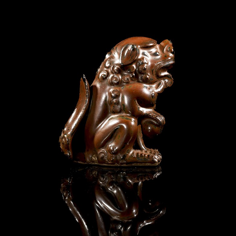 Glazed ceramic figurine ‘Lion Foo’, Jin Style