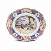 Enameled porcelain plate, 20th century