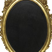 Mirror with gilded wooden frame, 20th century