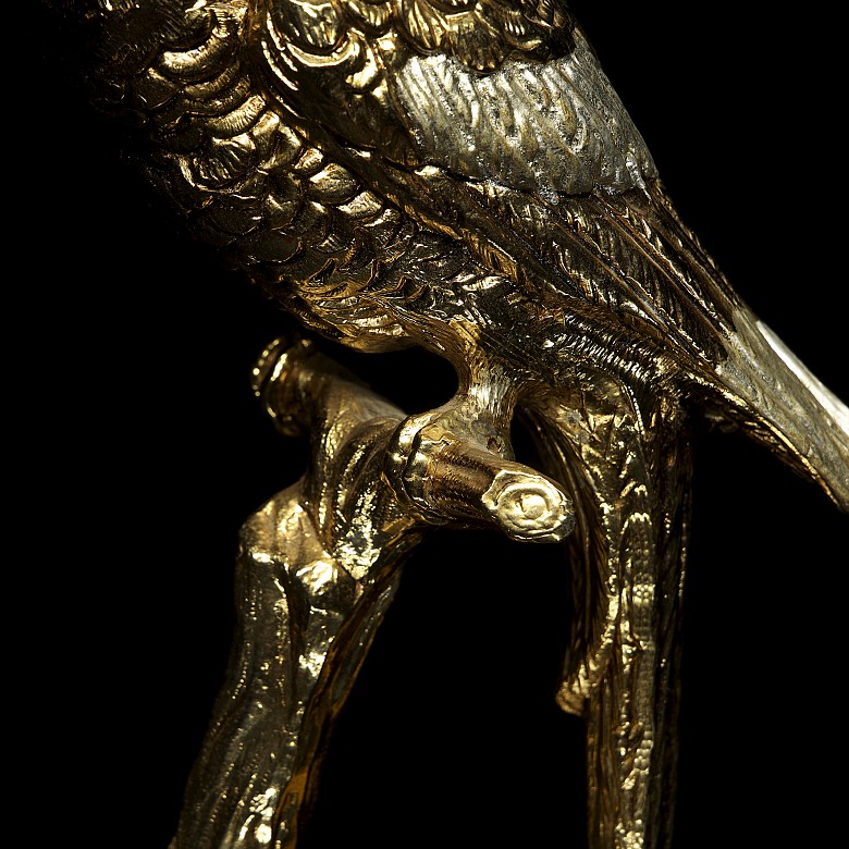 Gilded metal sculpture ‘Parrot’, 20th century - 7