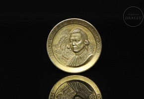 Mexican gold-plated silver medal coin, 1964