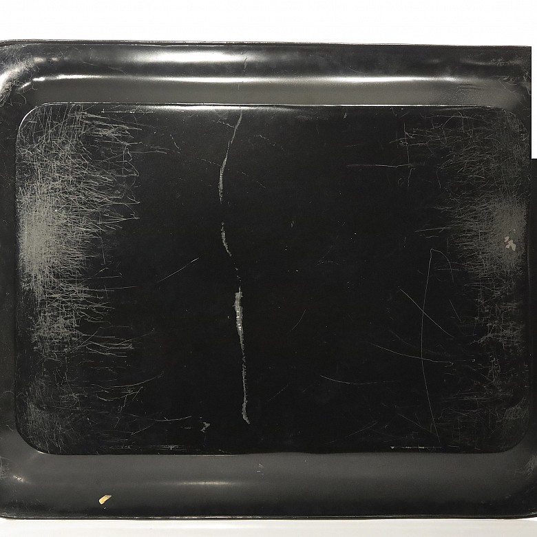 Metal tray with foot, 20th century