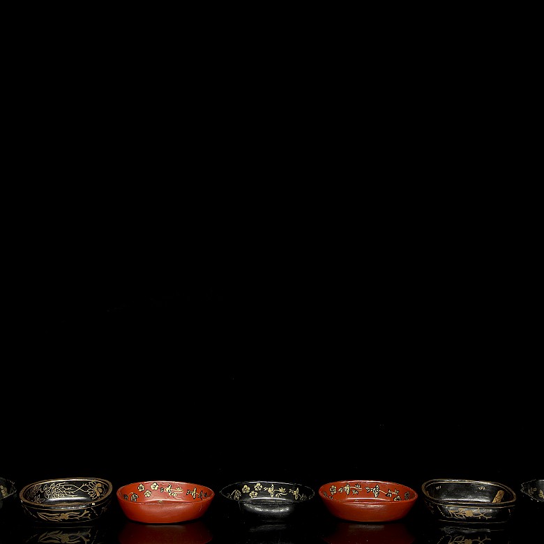 Set of lacquered wooden bowls, 20th century - 7