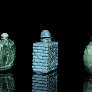 Set of three snuff bottles, 20th century