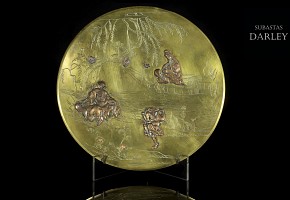 Decorative bronze plate, Japan, Meiji