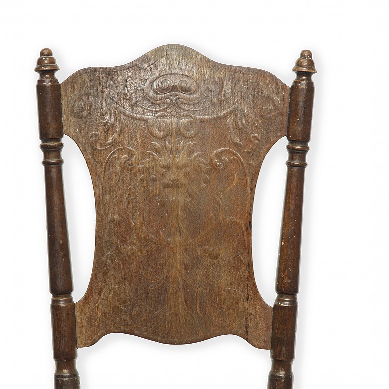 Set of six wooden chairs, Fischel, 19th- 20th century