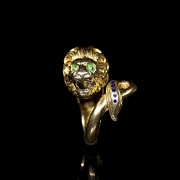 Yellow gold ring ‘Lion's head’