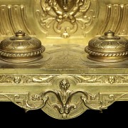 Large Italian gilt metal writing desk, early 20th century