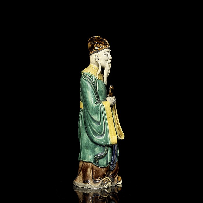 Polychrome terracotta statuette ‘Wise Man’, 20th century