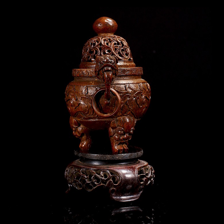 Bamboo tripod censer, Qing dynasty