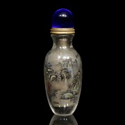 Botella de rapé de vidrio pintado, dinastía Qing, S.XIX