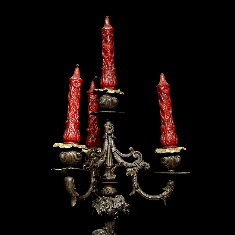 Bronze candelabrum, 20th century - 8