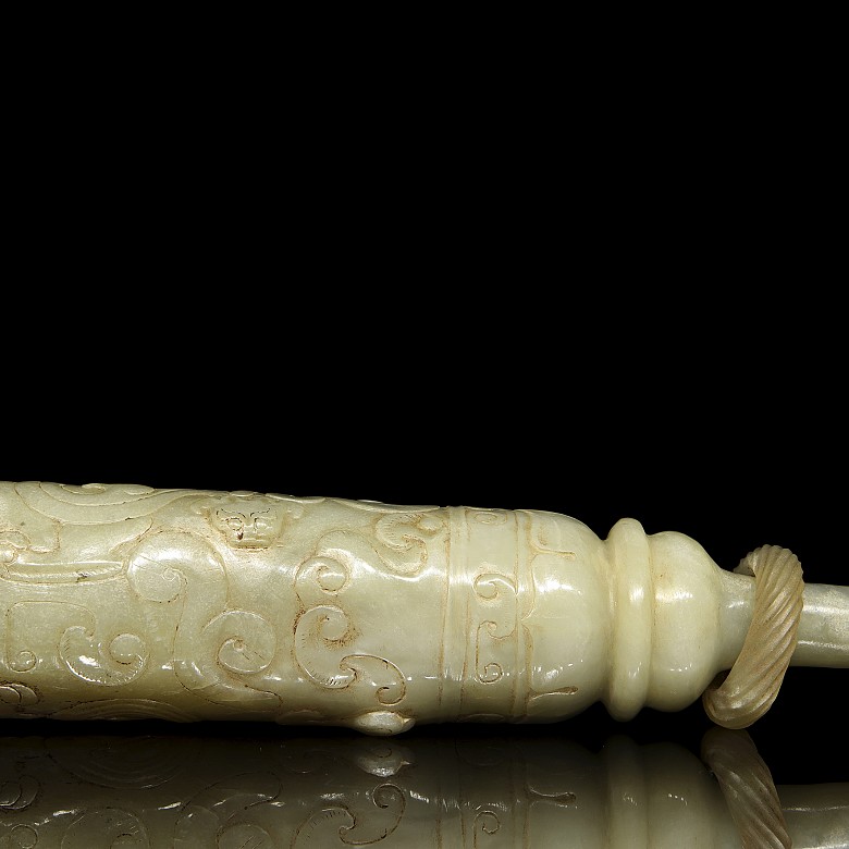 Carved jade ‘Mythical beast’ cup, Warring States - 5