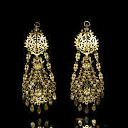 Long earrings with crystal stones - 1