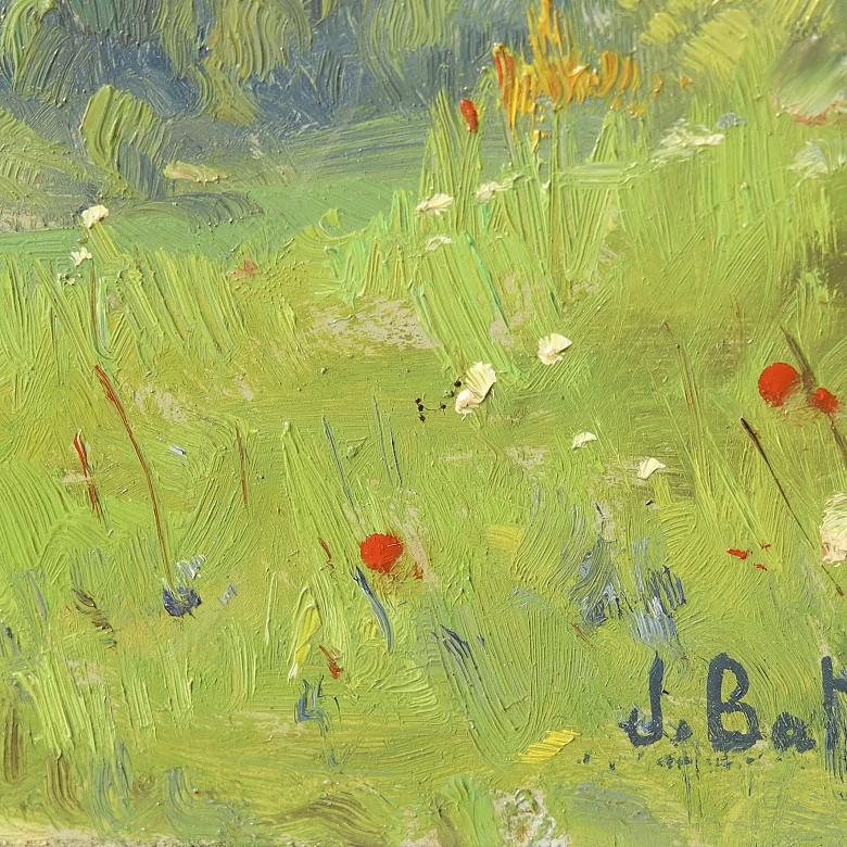 J. Batllé ‘Field with flowers’, 20th century