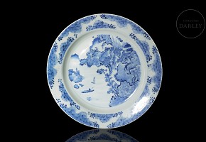 Porcelain-glazed ‘Landscape’ enamel dish, Qing dynasty