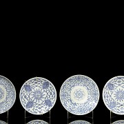 Set of porcelain dish with flowers, 19th-20th century