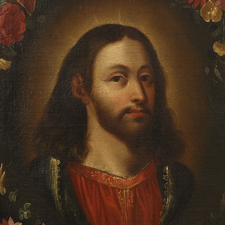 19th century Spanish School ‘Christ with flowers’ - 2