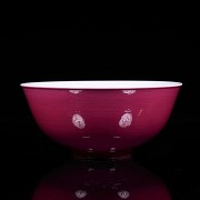 Porcelain bowl with red glaze, Qing dynasty, with Guangxu mark