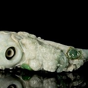 'Leonis and ruyi' jadeite pipe, Qing dynasty