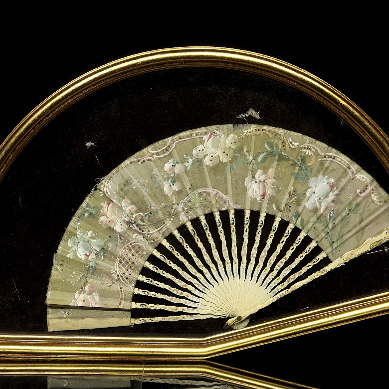 Three hand-painted fans, 20th century