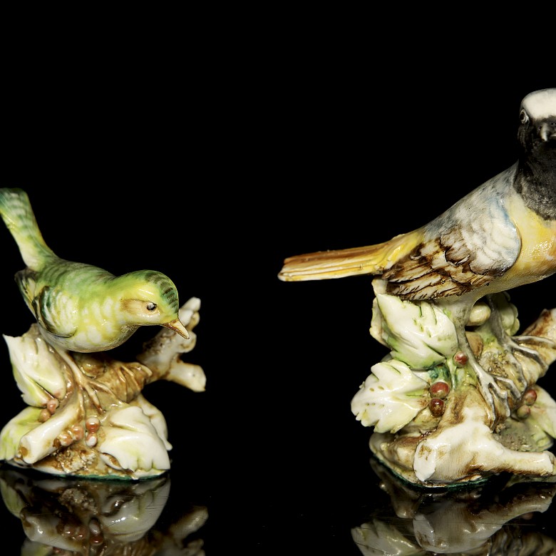 Diez aves de porcelana, s.XX