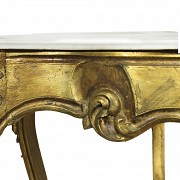 Carved and golden wood console, 20th century