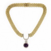 18k yellow gold, diamonds and amethyst choker