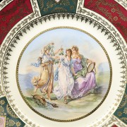 Pareja de platos de porcelana, JWK Carlsbad Bavaria, s.XX