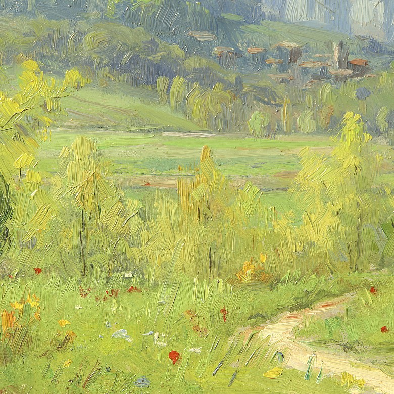 J. Batllé ‘Field with flowers’, 20th century - 2