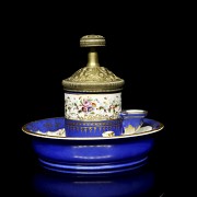 Porcelain writing desk Louis XIV style, 19th century