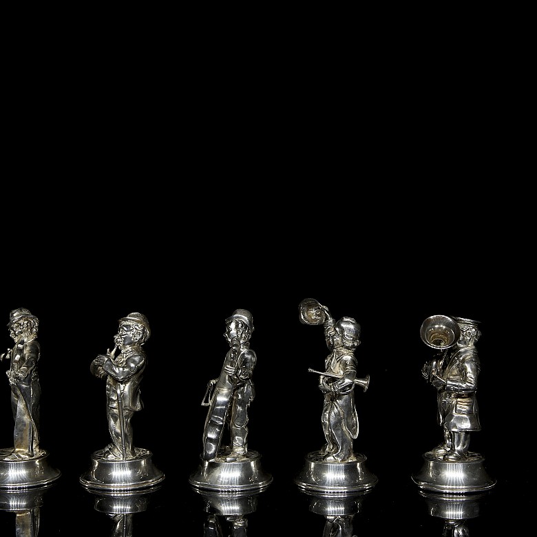 Set of silver figurines ‘Musicians’, 20th century