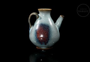 Small Junyao-glazed earthenware jug, Song dynasty