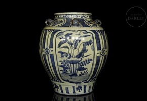 Porcelain vase in blue and white “Landscapes”, Qing dynasty