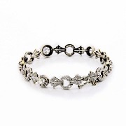 Art Deco style platinum and diamond bracelet.