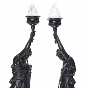 Pair of large lamps torchero, 20th century