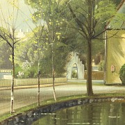 D. Horning (20th century) ‘Avenue with pond’ - 2