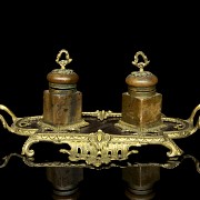 Stone and bronze scribe's desk, 19th century