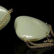 Pair of jade boxes, Qing dynasty, Qianlong