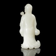 Jade figurine “Luohan with ruyi and flower”, Qing dynasty