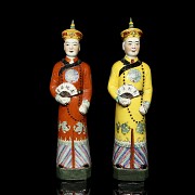 Pair of porcelain emperors, 20th century