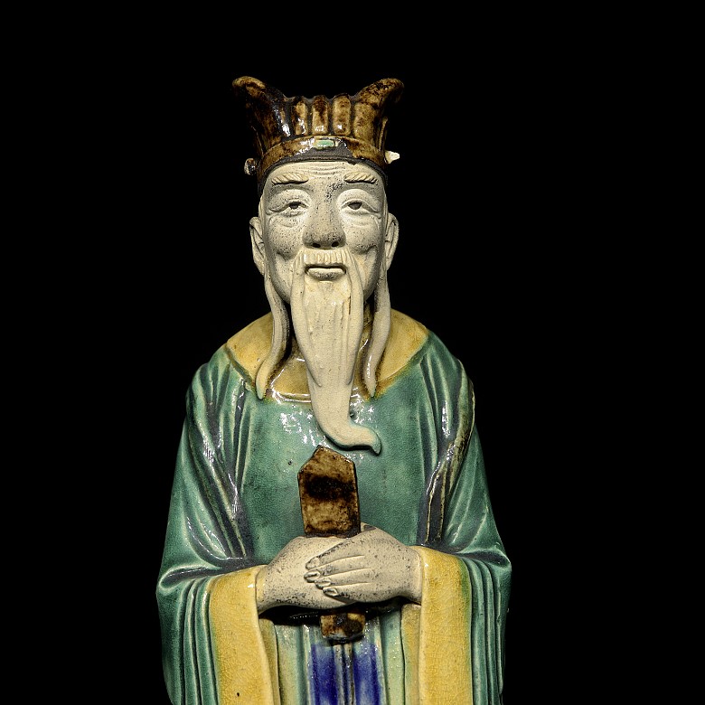 Polychrome terracotta statuette ‘Wise Man’, 20th century